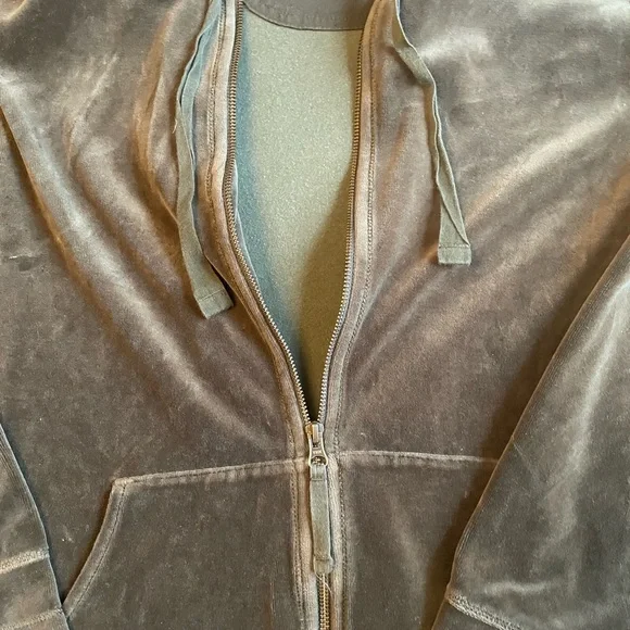 Green Velour Zip Up Hoodie and Pants Set Hoodie 3X Pants XXL Lounge Wear - Picture 11 of 16